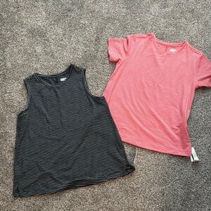 Lands' End Black and Pink Tank Tops Casual Collection